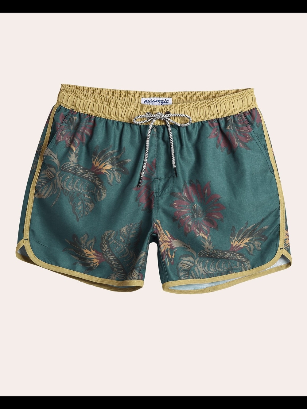 Maamgic ChinoWave Floral Print Men's Swim Trunks, Sz. XL